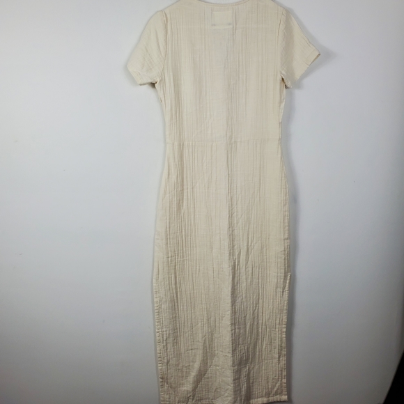 Rita Row Hedda Dress Womens Size XS Double Cotton Gauze Side Slits V Neck - Picture 6 of 10